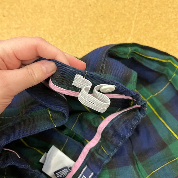 Lands End Kids Plaid Pleated Skirt Blue Green Yellow Size 10 - Picture 4 of 6